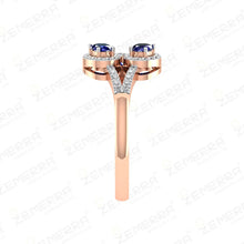 14K Rose Gold Diamond Engagement Ring For Her Sarafa Bazar India