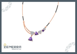 14K Rose Gold Diamond Mangalsutra - New Design Sarafa Bazar India