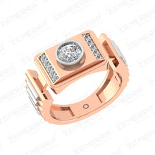 14K Rose Gold Diamond Men's Ring New Design Sarafa Bazar India
