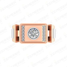 14K Rose Gold Diamond Men's Ring New Design Sarafa Bazar India