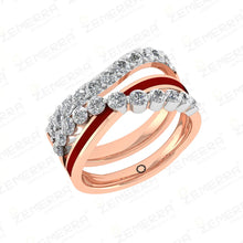 14K Rose Gold Diamond Ring – Sparkling Elegant Style Sarafa Bazar India