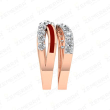 14K Rose Gold Diamond Ring – Sparkling Elegant Style Sarafa Bazar India
