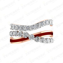 14K Rose Gold Diamond Ring – Sparkling Elegant Style Sarafa Bazar India