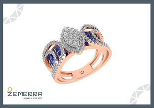 14K Rose Gold Diamond Ring – Timeless Beauty Sarafa Bazar India