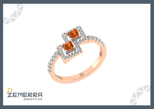 14K Rose Gold Diamond Rings Sarafa Bazar India