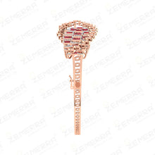 14K Rose Gold Diamond Ruby Openable Bangle Bracelet Sarafa Bazar India