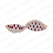 14K Rose Gold Diamond Ruby Openable Bangle Bracelet Sarafa Bazar India