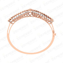 14K Rose Gold Diamond Ruby Openable Bangle Bracelet Sarafa Bazar India