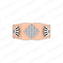 14K Rose Gold Diamond Studded Men's Rings Sarafa Bazar India