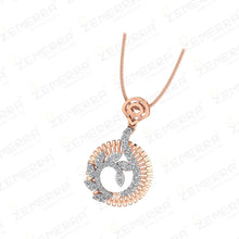 14K Rose Gold Diamond Stylish Pendant Set Sarafa Bazar India