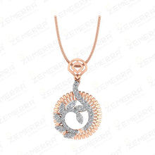 14K Rose Gold Diamond Stylish Pendant Set Sarafa Bazar India