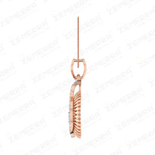 14K Rose Gold Diamond Stylish Pendant Set Sarafa Bazar India