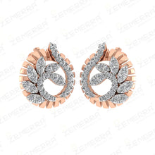 14K Rose Gold Diamond Stylish Pendant Set Sarafa Bazar India