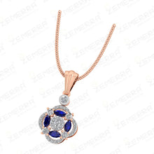 14K Rose Gold Diamond Unique Pendant Set Sarafa Bazar India