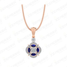 14K Rose Gold Diamond Unique Pendant Set Sarafa Bazar India