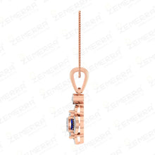 14K Rose Gold Diamond Unique Pendant Set Sarafa Bazar India
