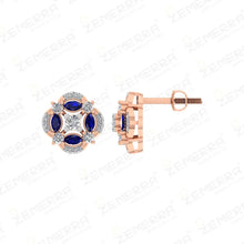 14K Rose Gold Diamond Unique Pendant Set Sarafa Bazar India
