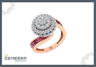 14K Rose Gold Diamond Unique Rings Sarafa Bazar India