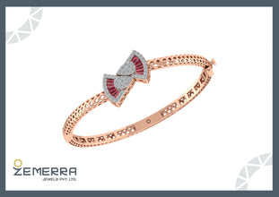 14K Rose Gold Elegant Diamond Bracelet Sarafa Bazar India
