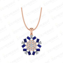 14K Rose Gold Floral Diamond Pendant Sets for Women Sarafa Bazar India