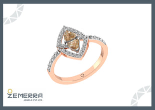 14K Rose Gold Rings with Real Diamonds Sarafa Bazar India
