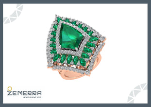 14K Rose Gold Rings with Real Diamonds Sarafa Bazar India