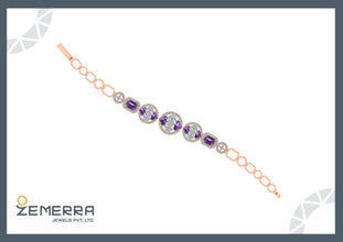 14K Rose Gold & Real Diamond Bracelets Sarafa Bazar India