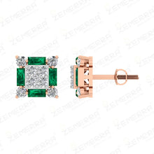 14K Rose Gold and Emerald Flower Pendant Set Sarafa Bazar India