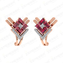 14K rose gold with a Buguette-cut ruby and lab-grown diamond Sarafa Bazar India