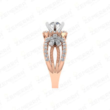 14KT Gold Diamond Engagement Ring with a Round Center stone Sarafa Bazar India