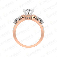 14KT Gold Diamond Engagement Ring with a Round Center stone Sarafa Bazar India