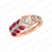 14KT Rose Gold Diamond Ring Fine Jewelry For Her Sarafa Bazar India