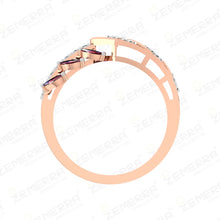 14KT Rose Gold Diamond Ring Fine Jewelry For Her Sarafa Bazar India
