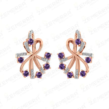 14k Gold Floral Diamond Pendant with Blue Stone Gemstone Sarafa Bazar India