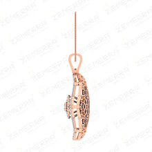 14k Rose Gold Diamond Blue Sapphire Stone Pendant Set For Women Sarafa Bazar India