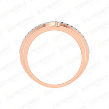 14k diamond and sapphire ring with a rose gold-tone band Sarafa Bazar India