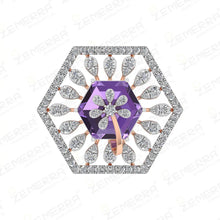 14k gold premium designer ring with purple Fancy Cut stone Sarafa Bazar India