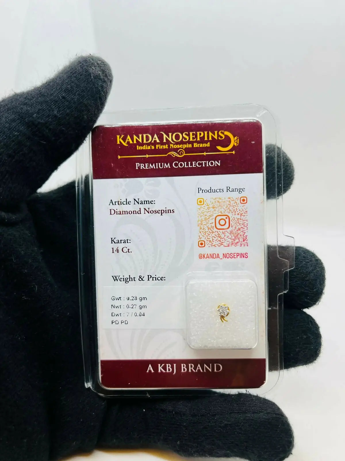 14kt Diamond Nosepin Sarafa Bazar India