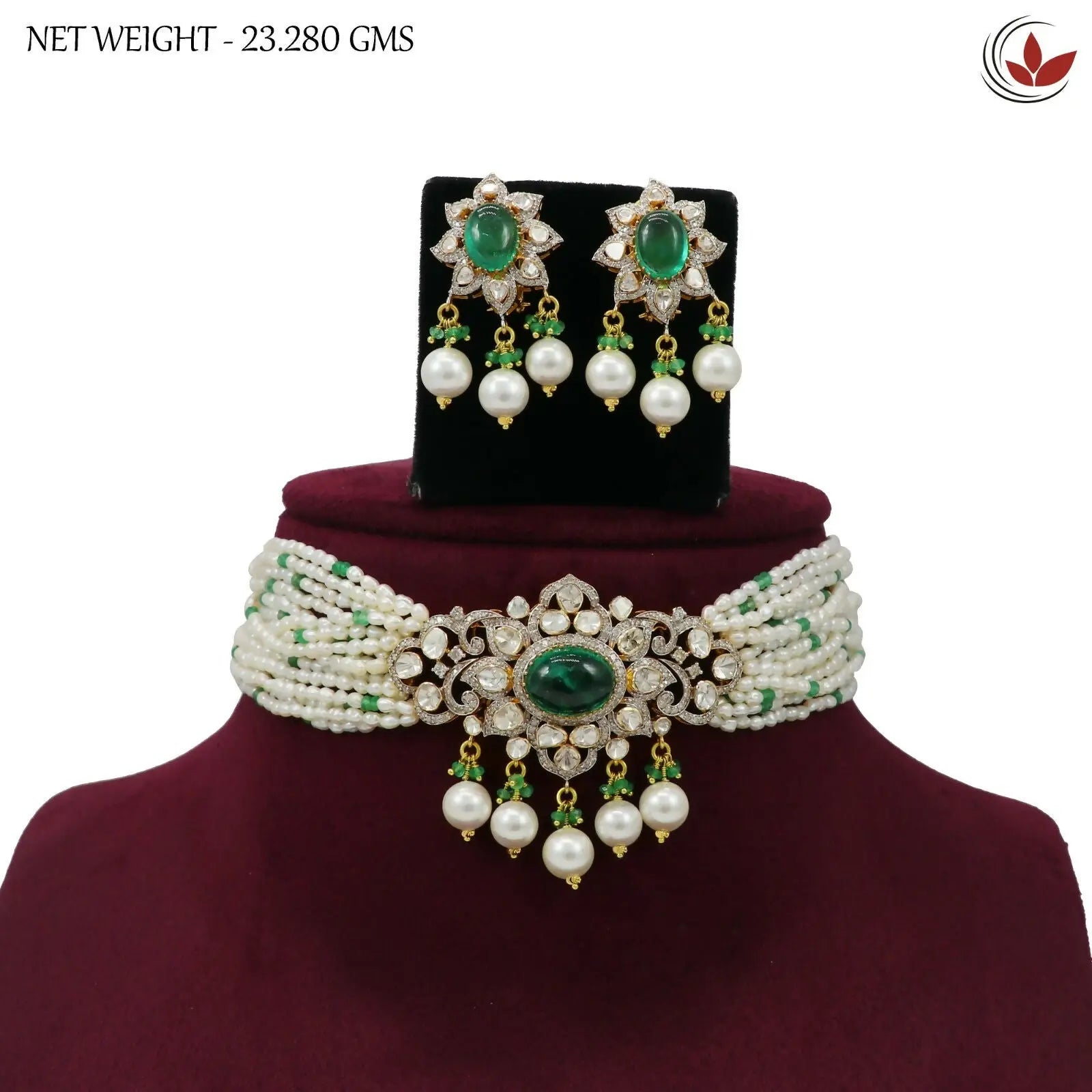 14kt Diamond Polki Chick Set Sarafa Bazar India