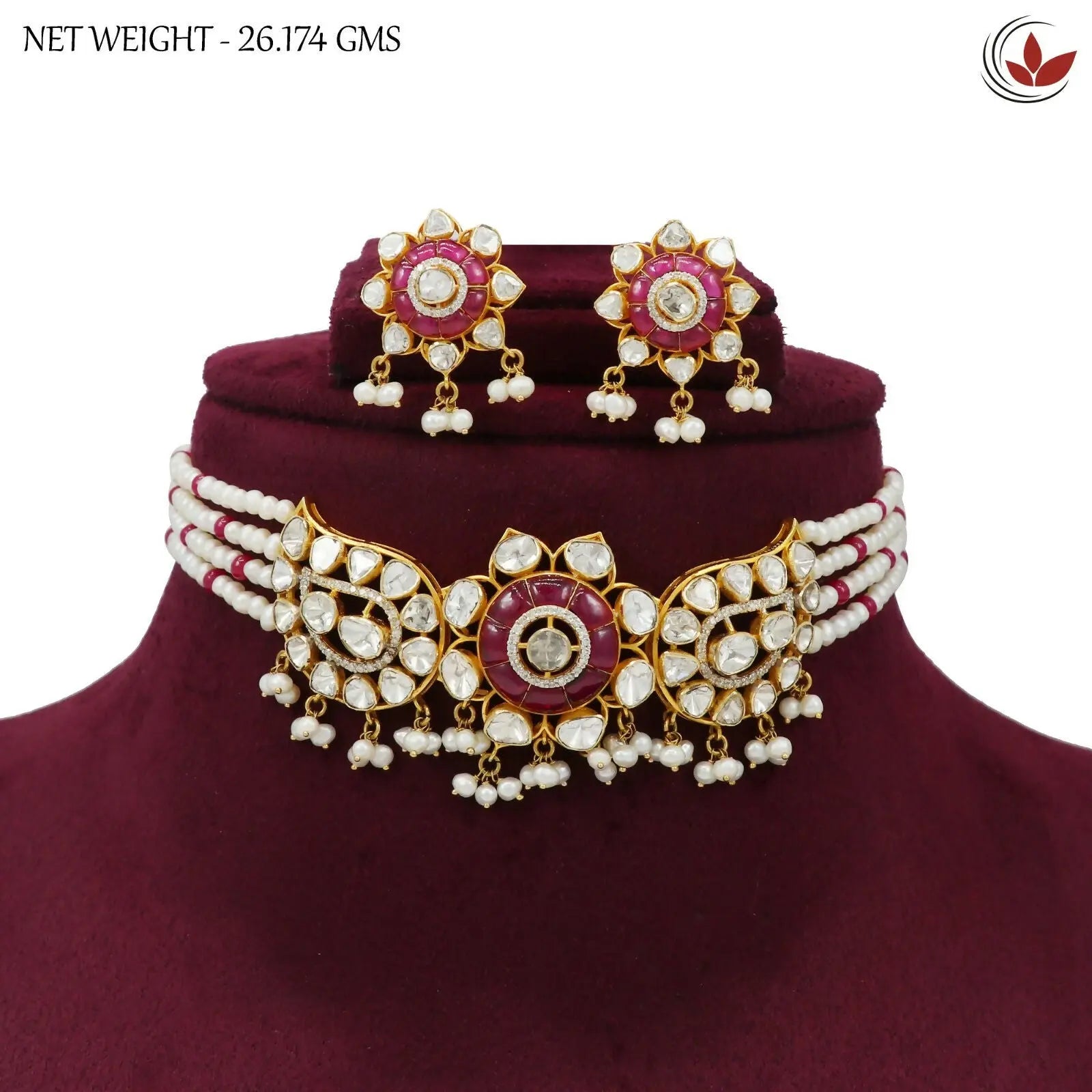 14kt Diamond Polki Chick Set Sarafa Bazar India