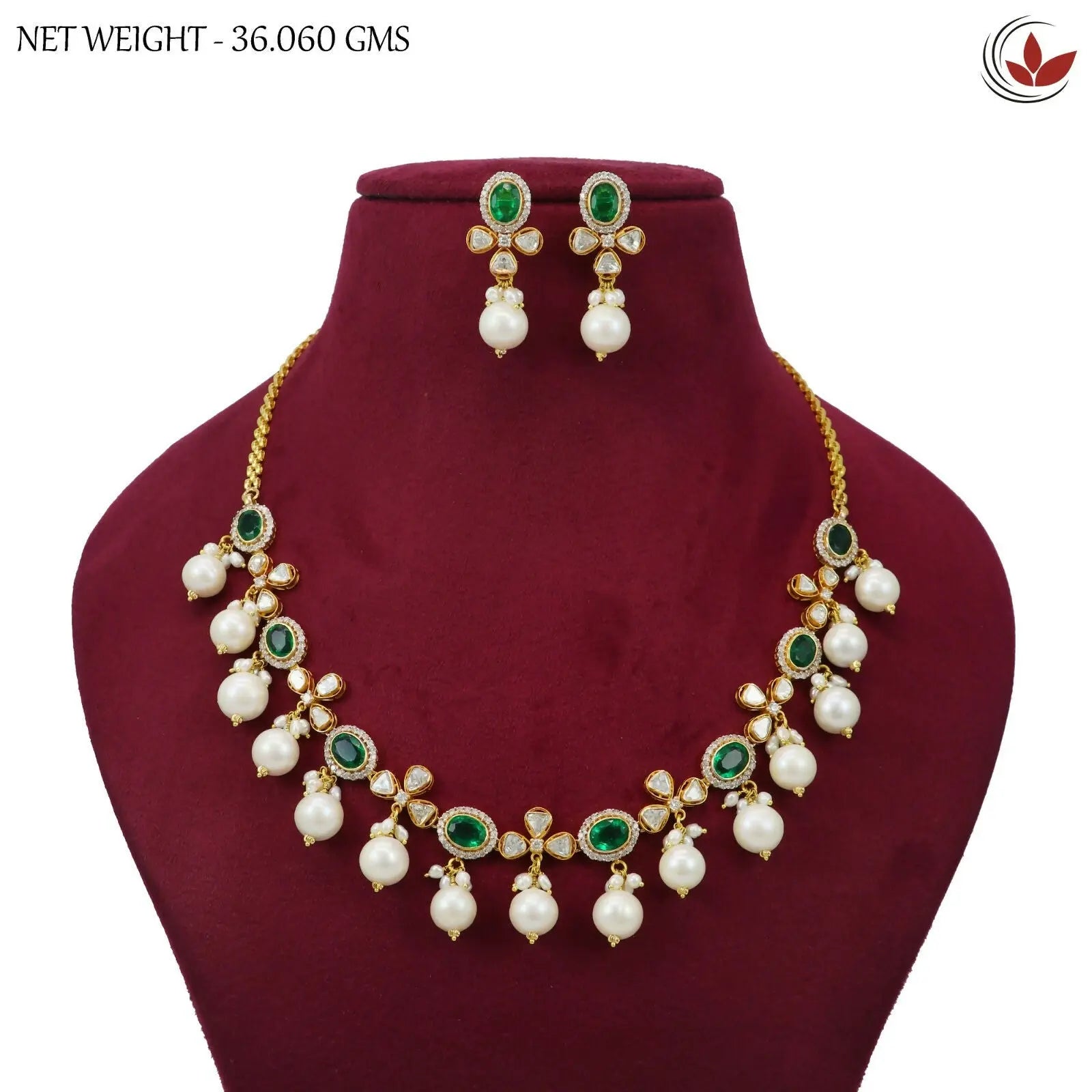 14kt Diamond Polki Necklace Sarafa Bazar India