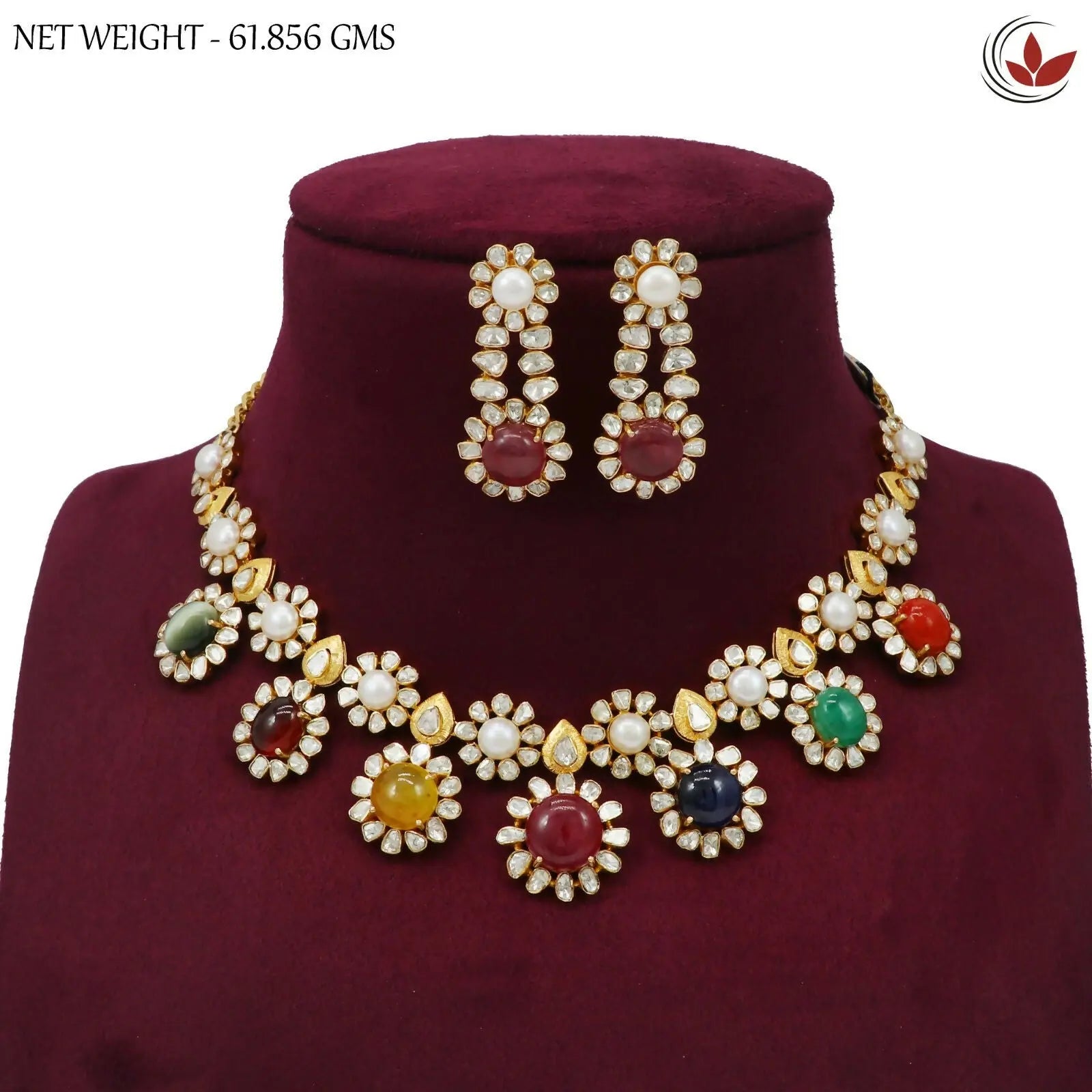 14kt Diamond Polki Necklace Sarafa Bazar India