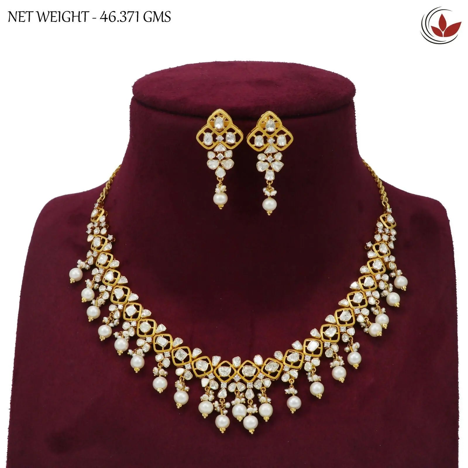 14kt Diamond Polki Necklace Sarafa Bazar India