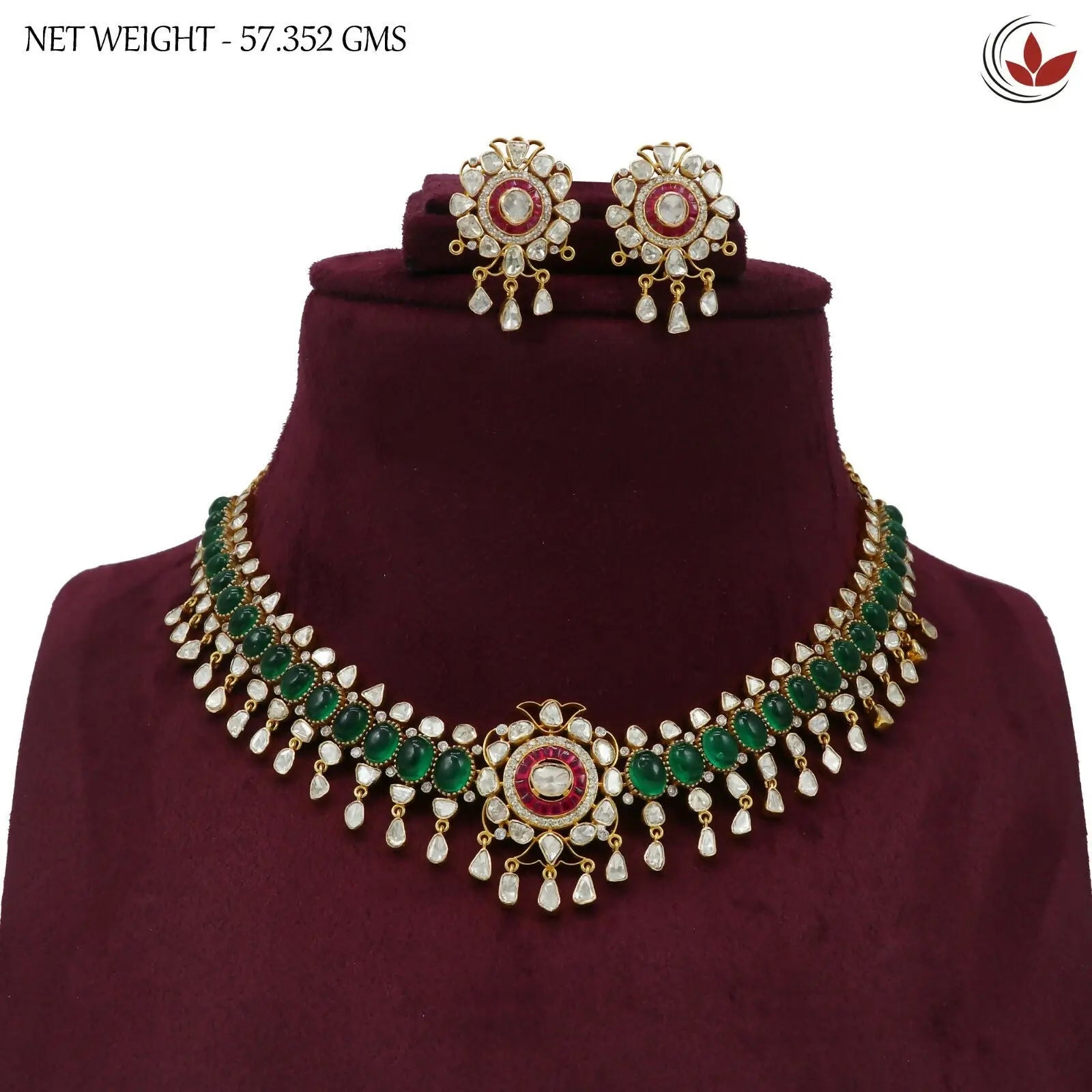 14kt Diamond Polki Necklace Sarafa Bazar India