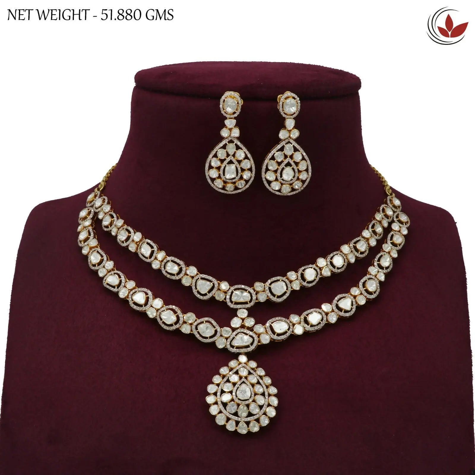 14kt Diamond Polki Necklace Sarafa Bazar India