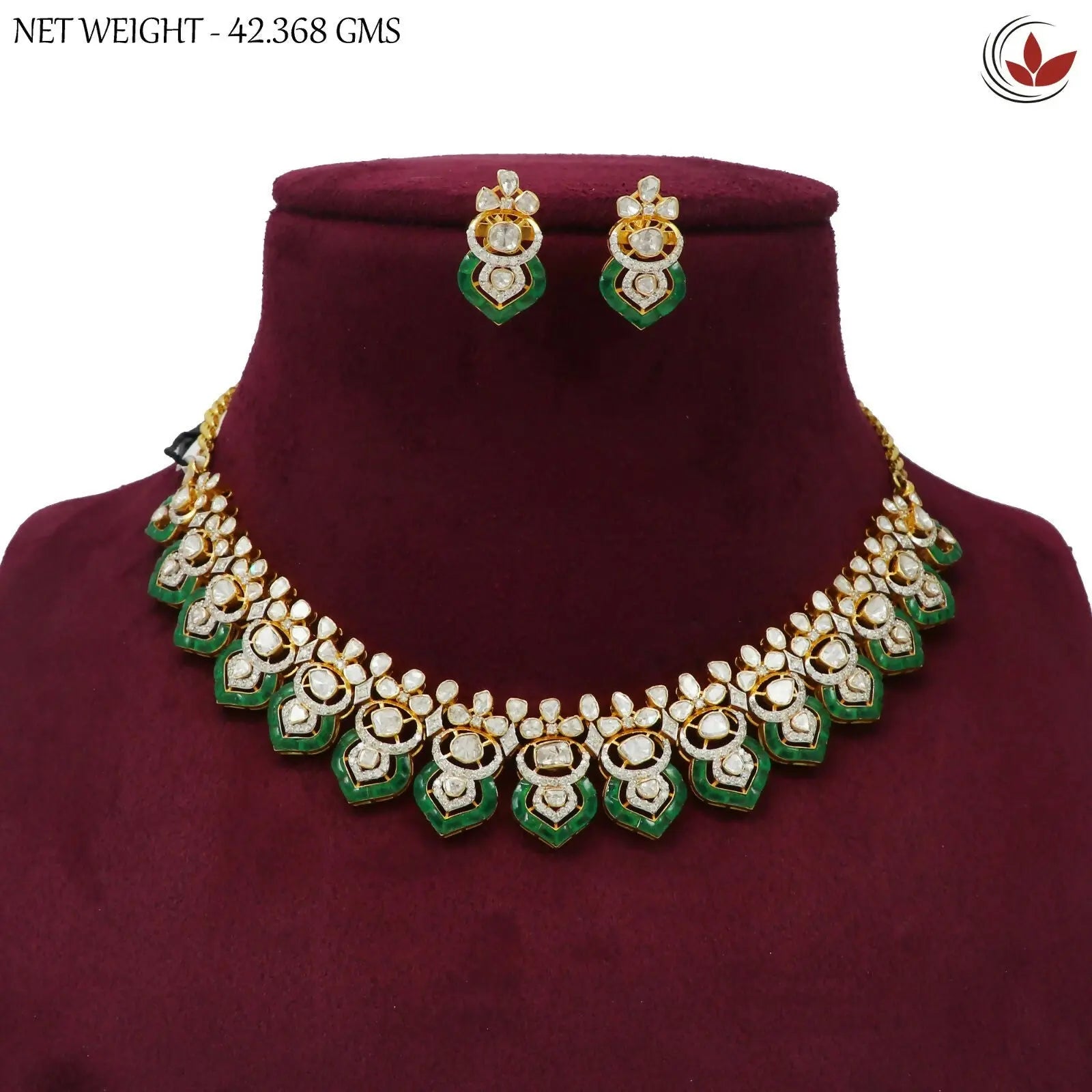 14kt Diamond Polki Necklace Sarafa Bazar India