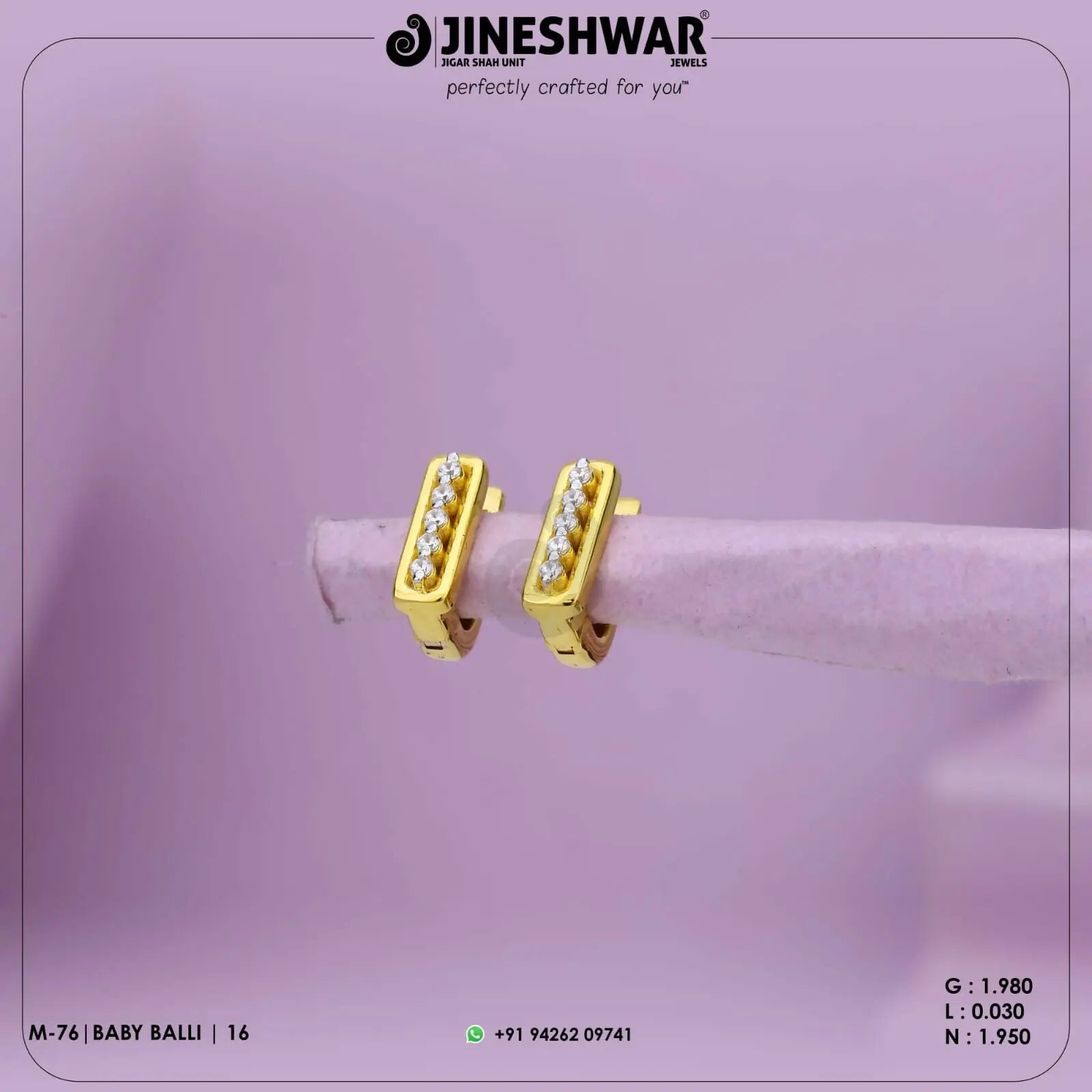 18kt Baby Bali Sarafa Bazar India