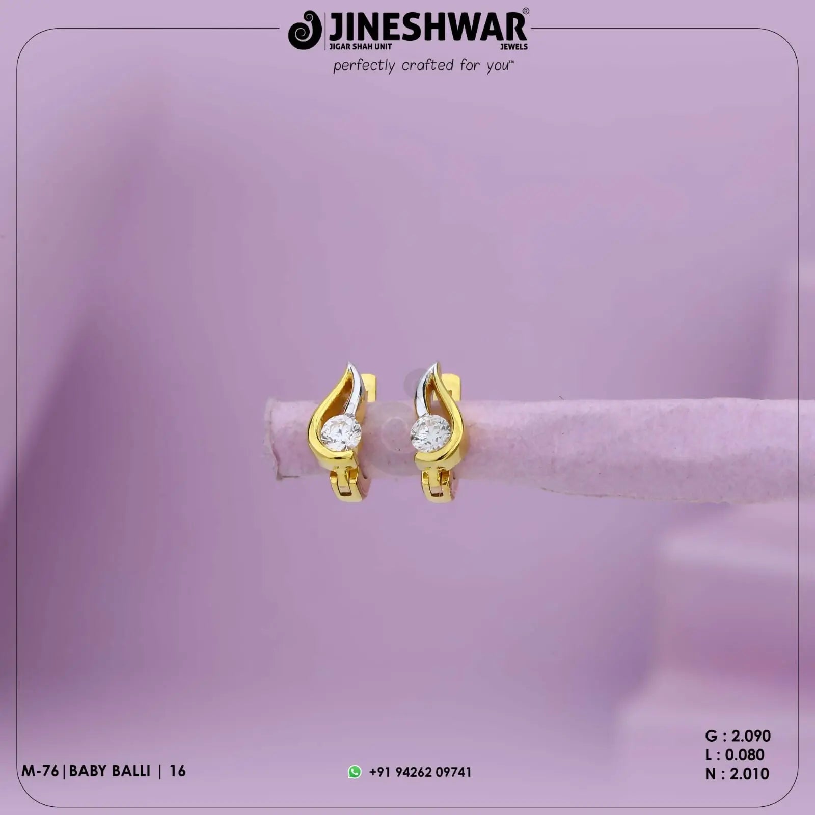 18kt Baby Bali Sarafa Bazar India