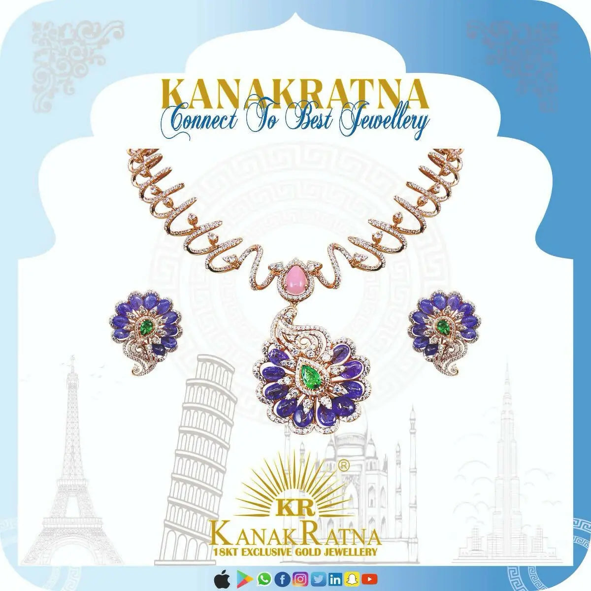 18kt Italian Gold Necklace Sarafa Bazar India