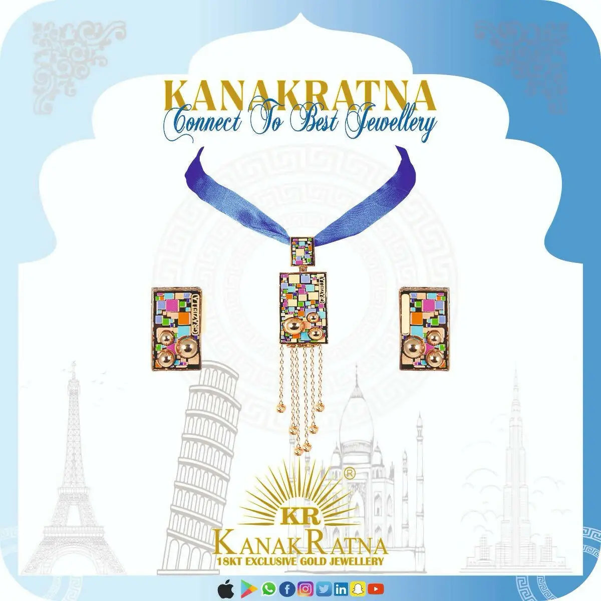 18kt Italian Gold Necklace Sarafa Bazar India